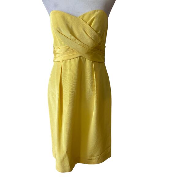 Shoshanna Dresses & Skirts - Anthropologie Shoshanna Yellow Strapless Mini Cocktail Sheath Dress Size 2
